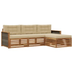 Ensemble de canapés d'extérieur avec coussin Naturel et Beige 626285626285