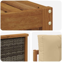 Ensemble de canapés d'extérieur avec coussin Naturel et Beige 626285626285