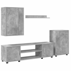 Ensemble meuble TV Gris béton Bois d'ingénierie 626286626286