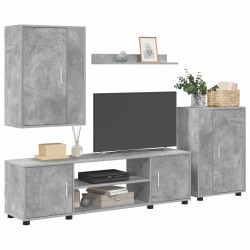 Ensemble meuble TV Gris béton Bois d'ingénierie 626286626286
