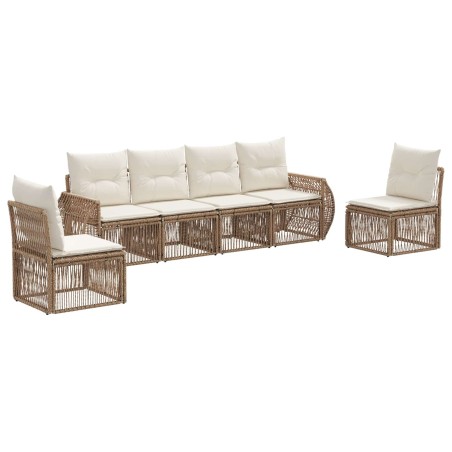 Ensemble de canapé de jardin 6 pcs Beige et blanc crème 626287626287