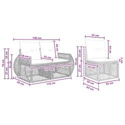 Ensemble de canapé de jardin 6 pcs Beige et blanc crème 626287626287