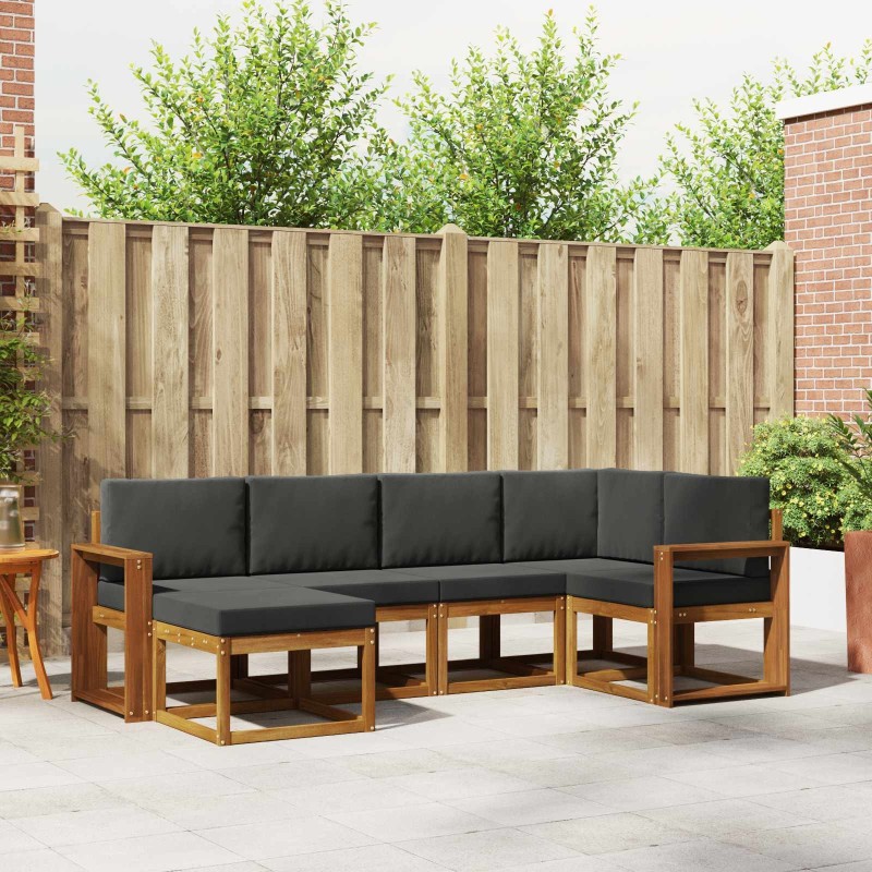 Ensemble de canapés d'extérieur 6 pcs Naturel et Anthracite 626291626291