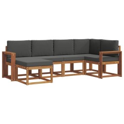 Ensemble de canapés d'extérieur 6 pcs Naturel et Anthracite 626291626291