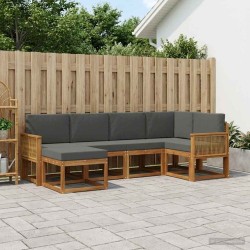Ensemble de canapés d'extérieur 6 pcs Naturel et Anthracite 626292626292