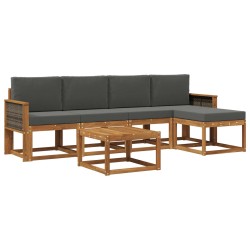 Ensemble de canapés d'extérieur 6 pcs Naturel et Anthracite 626294626294