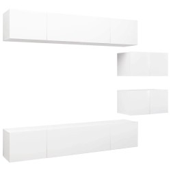 Ensemble de meubles TV 6 pcs Blanc Bois d'ingénierie 626296626296