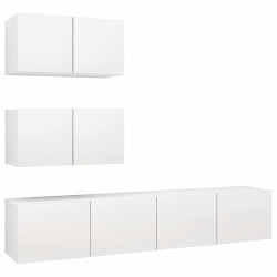 Ensemble de meubles TV 4 pcs Blanc Bois d'ingénierie 626297626297