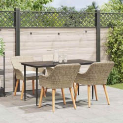 Ensemble de salle à manger pour jardin 5 pcs Beige polyrotin 626298626298