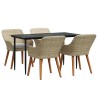 Ensemble de salle à manger pour jardin 5 pcs Beige polyrotin 626298626298