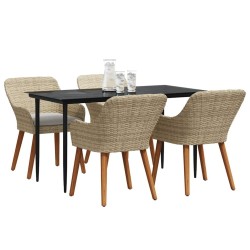 Ensemble de salle à manger pour jardin 5 pcs Beige polyrotin 626298626298