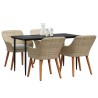Ensemble de salle à manger pour jardin 5 pcs Beige polyrotin 626298626298