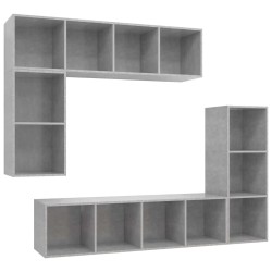 Ensemble de meubles TV 4 pcs Gris béton Bois d'ingénierie 626301626301