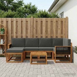 Ensemble de canapés d'extérieur 7 pcs Naturel et Anthracite 626306626306