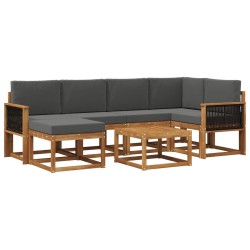Ensemble de canapés d'extérieur 7 pcs Naturel et Anthracite 626306626306