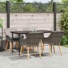 Ensemble de salle à manger pour jardin 5 pcs Gris polyrotin 626308626308