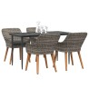 Ensemble de salle à manger pour jardin 5 pcs Gris polyrotin 626308626308