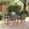 Ensemble de salle à manger pour jardin 5 pcs Gris polyrotin 626308626308