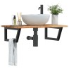 Étagère de vasque murale acier et bois massif d'acacia 626312626312