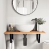 Étagère de vasque murale acier et bois massif d'acacia 626312626312