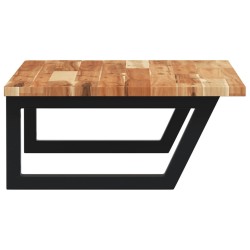 Étagère de vasque murale acier et bois massif d'acacia 626312626312