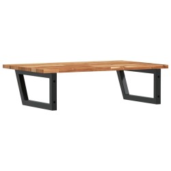 Étagère de vasque murale acier et bois massif d'acacia 626312626312