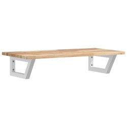 Étagère de vasque murale acier et bois massif d'acacia 626313626313