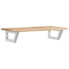 Étagère de vasque murale acier et bois massif d'acacia 626313626313
