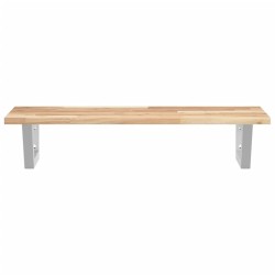 Étagère de vasque murale acier et bois massif d'acacia 626313626313