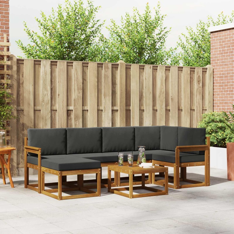 Ensemble de canapés d'extérieur 7 pcs Naturel et Anthracite 626321626321