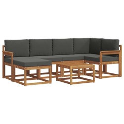Ensemble de canapés d'extérieur 7 pcs Naturel et Anthracite 626321626321