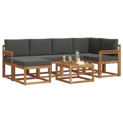 Ensemble de canapés d'extérieur 7 pcs Naturel et Anthracite 626321626321