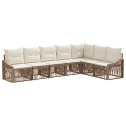 Ensemble de canapé de jardin 7 pcs Beige polyrotin 626322626322
