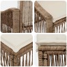Ensemble de canapé de jardin 7 pcs Beige polyrotin 626322626322