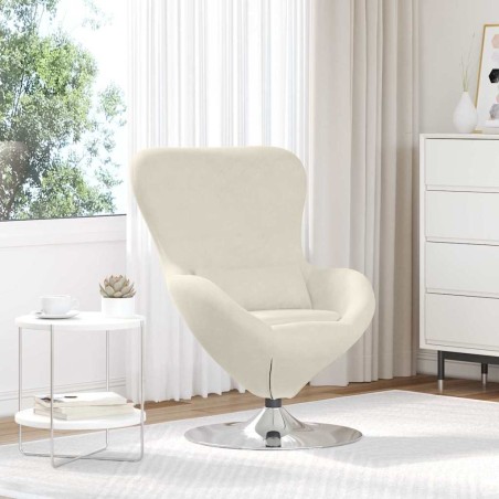 Fauteuil œuf Crème Velours 626323626323