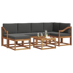 Ensemble de canapés d'extérieur 7 pcs Naturel et Anthracite 626328626328