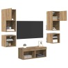 Meubles TV muraux 8 pcs Chêne artisanal Bois d'ingénierie 626331626331