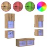 Meubles TV muraux 8 pcs Chêne artisanal Bois d'ingénierie 626331626331