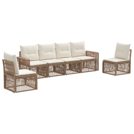 Ensemble de canapé de jardin 6 pcs Beige et blanc crème 626333626333