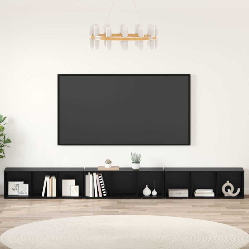 Ensemble meuble TV 3 pcs Chêne noir 37 x 35 x 107 cm 626334626334