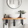 Étagère de vasque murale acier et bois massif d'acacia 626335626335