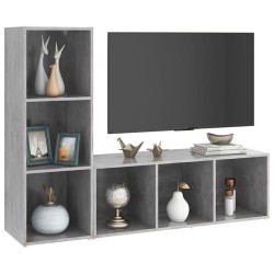 Meubles TV 2 pcs Gris béton 107x35x37 cm Bois d'ingénierie 626336626336