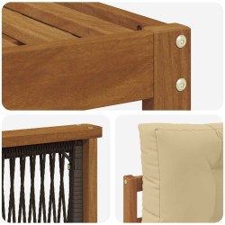 Ensemble de canapés d'extérieur avec coussin Naturel et Beige 626337626337