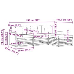Ensemble de canapés d'extérieur avec coussin Naturel et Beige 626337626337