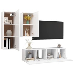 Ensemble de meubles TV 4 pcs Blanc Bois d'ingénierie 626338626338