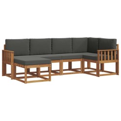 Ensemble de canapés d'extérieur 6 pcs Naturel et Anthracite 626341626341