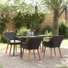 Ensemble de salle à manger pour jardin 5 pcs Noir polyrotin 626346626346