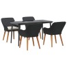 Ensemble de salle à manger pour jardin 5 pcs Noir polyrotin 626346626346