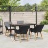 Ensemble de salle à manger pour jardin 5 pcs Noir polyrotin 626346626346