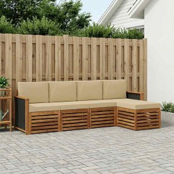 Ensemble de canapés d'extérieur 5 pcs Naturel et Beige 626348626348